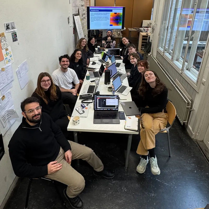 Group photo of all the TM26 students in the studio.