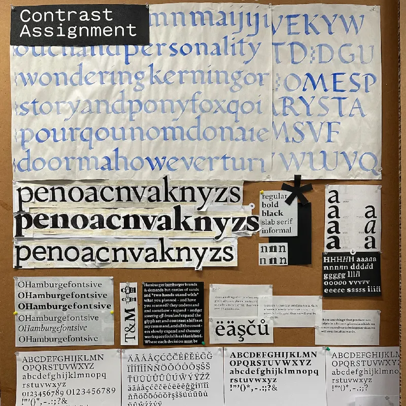 Presentation board with first semester work.